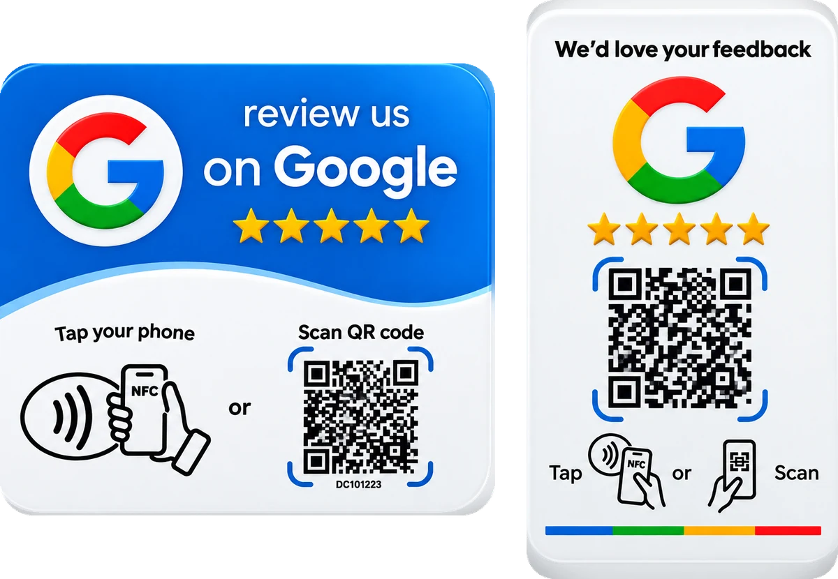 Tarjetas NFC de reseñas de Google
